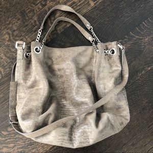 Gray Michael kors snake leather bag!